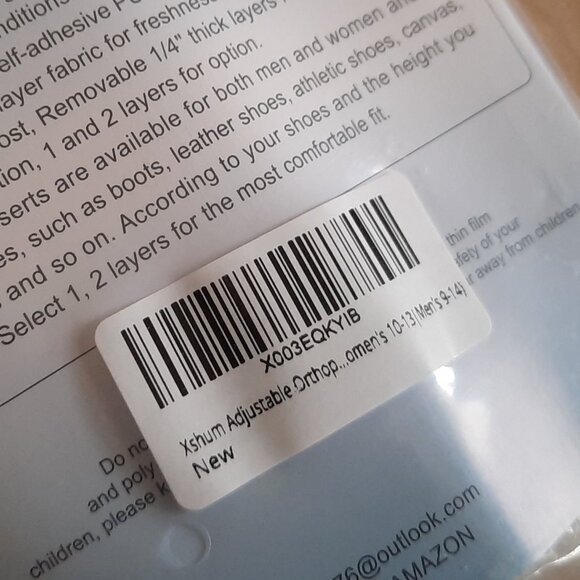 Adjustable Gel Orthopedic 1/2 Inch Heel Lift Inserts - Blue/Black, NWT! - Picture 7 of 9